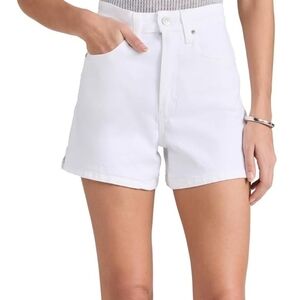 PAIGE White High-Waist Denim Shorts